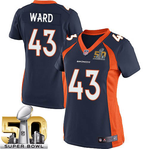 Women's Limited T.J. Ward Super Bowl L Nike Jersey Navy Blue Alternate - #43 NFL Denver Broncos